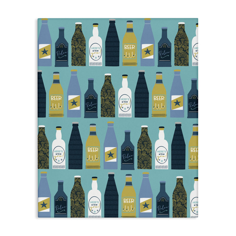  "Arranged Beer Bottles", art mural sur toile par Angela Nickeas, H 30 po x l 24 po