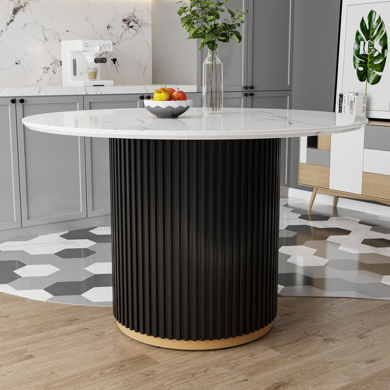 Tables de salle à manger luxueuses en marbre rond, design moderne pour la cuisine et la maison