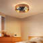 Ventilateur de plafond 19,7 po avec cage en rotin Boho avec lumière et télécommande pour chambre à coucher