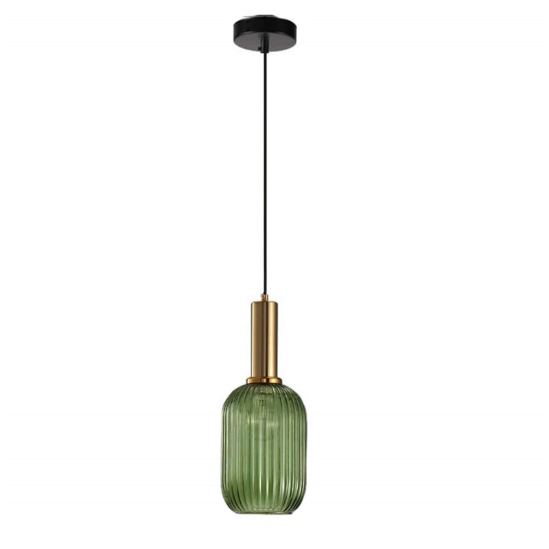 URBNLIVING 1 - Light Single Pendant, Green, 32cm H x 13cm W x 13cm D