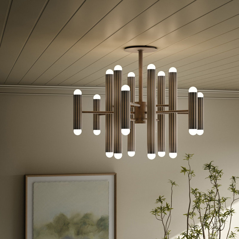 Vesta 24 - Light Chandelier, Heritage Bronze Brass