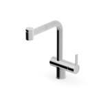 Zucchetti Gill Deck Mount Single-Hole One Handle Pull Out Kitchen Faucet with 7-7/8'' Spout Reach and Swivel Spout