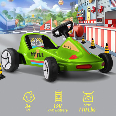 Karting électrique 12V pour enfants faisant du karting avec télécommande pour les parents, musique, lumières, Bluetooth électrique de 12 volts