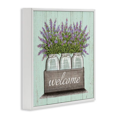 Fleurs de lavande mauves en pots «Welcome Sentiments» par Elizabeth Tyndall - impression