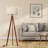 Brown Medieval-Style Wooden Tripod Floor Lamp With Modern Design + Linen Lampshade, E26 Lamp Base. Suitable For Living Room, Bedroom, Study, And Office. Dual-Purpose For Lighting And Decoration.-285314823