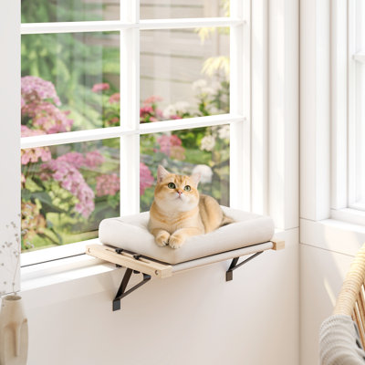 Cat Radiator Bed Adjustable Hanging Cat Hammock with Cushion Cream