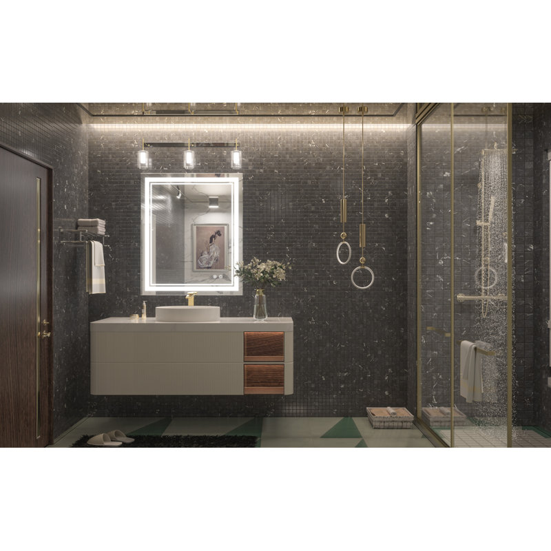 LED Lighted Bathroom / Vanity Mirror with Brightness Adjustable, Memory Function, Anti-fog, 36" x 30"