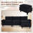 Modular Sectional Sofa, Corduroy U-Shape Sectional Couch With 2 Movable Ottoman For Living Room-766623837