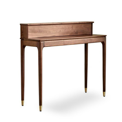 Black Walnut Color Solid Wood Rectangular Console Table