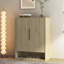 Armoire à chaussures en bois avec tablettes et portes réglables-627984685