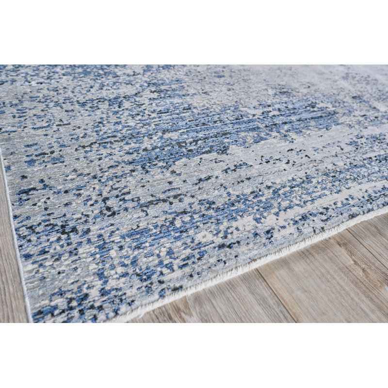Intrigue Area Rug in Navy Blue, Rectangle 9' x 12'