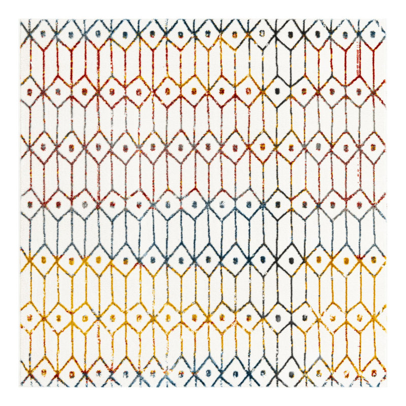 Okemah Geometric Indoor Rug, Square 5'3"