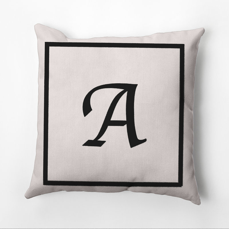 Reversible Throw Pillow, 26"x26", Flax/Black, A