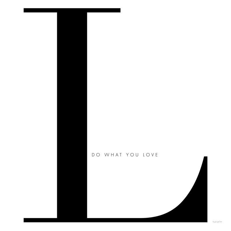 L Is For Love On White by Mercedes Lopez Charro - No Frame Print on Canvas, 91cm H x 91cm W x 3.8cm D