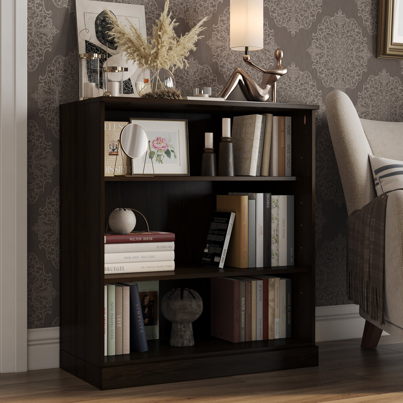Bibliothèque courte 100% bois massif avec tablettes réglables, rangement modulaire, bibliothèque ouverte, l 32 po x H 35,75 po