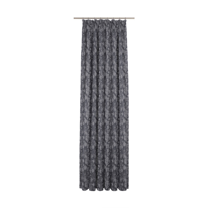 Micheal Pinch Pleat Opaque Single Curtain, Dark blue, 225cm Width x 145cm Drop 
