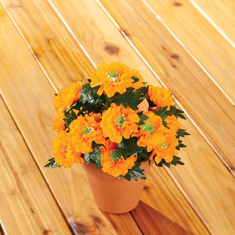 OakRidge Artificial Marigold Bush, Gold