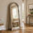 Arched Solid Wood Full Length Floor Mirror for Bedroom and Entryway-202688362