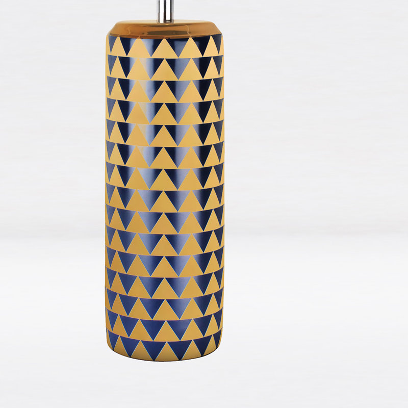 Delania Ceramic Table Lamp, Gold/Navy