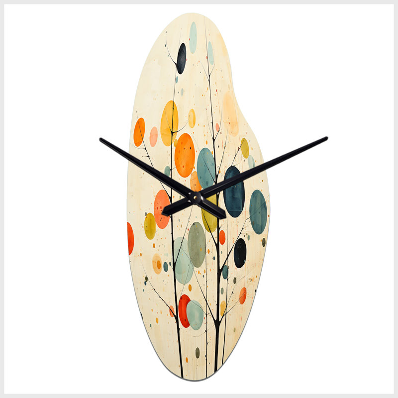 Horloge murale Jaaron beige Mid Century Minimalist, Moyenne