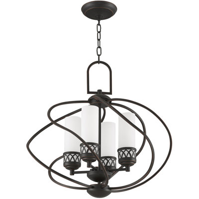 Lustre classique à 4 lumières avec abat-jour