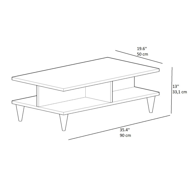 Coffee Table With Storage Shelves Crystal