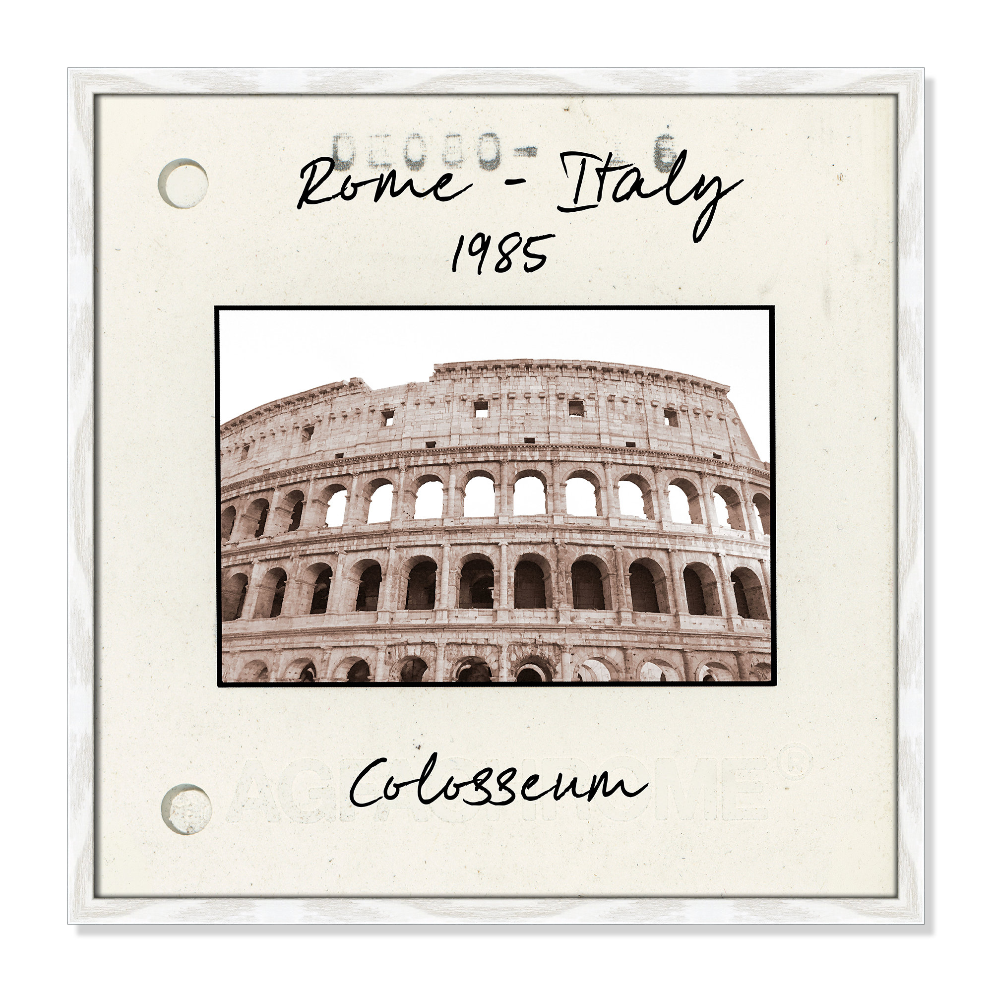 Rome, Italy - Colosseum Print by Natalie Carpentieri, White Single Picture Framed Paper, 23.5" H x 23.5" W x 0.75" D
