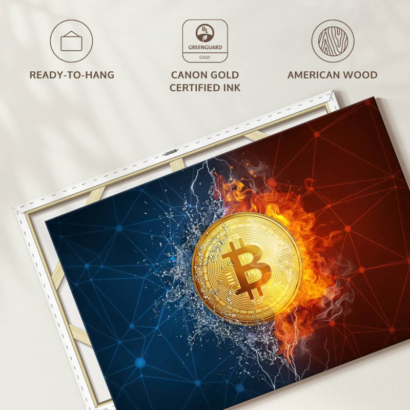Bitcoin Duality, 30" H x 45" W