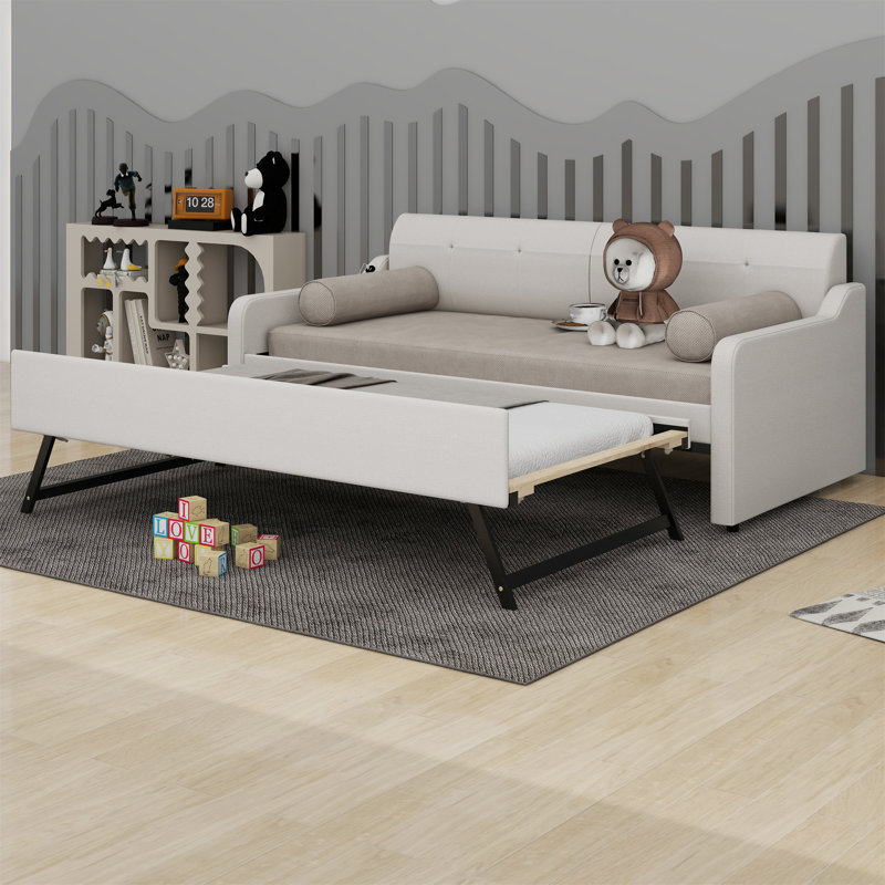 Lit de jour simple avec couchette Volkman, Beige