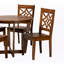 Ensemble de salle à manger 5 pièces moderne et contemporain à finition brun noyer Ford, H 29,61 po x l 35,12 po x P 35,12 po Ford-1684063155-1684063165-1684063152