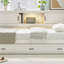 L-Shaped Bed Frame With Drawer And And Bookcase,Corner Bed Wooden Captain Bed With Led Downlight And USB Port For Small Room,Bedroom, Guest Room, Bed Frame-2115609429