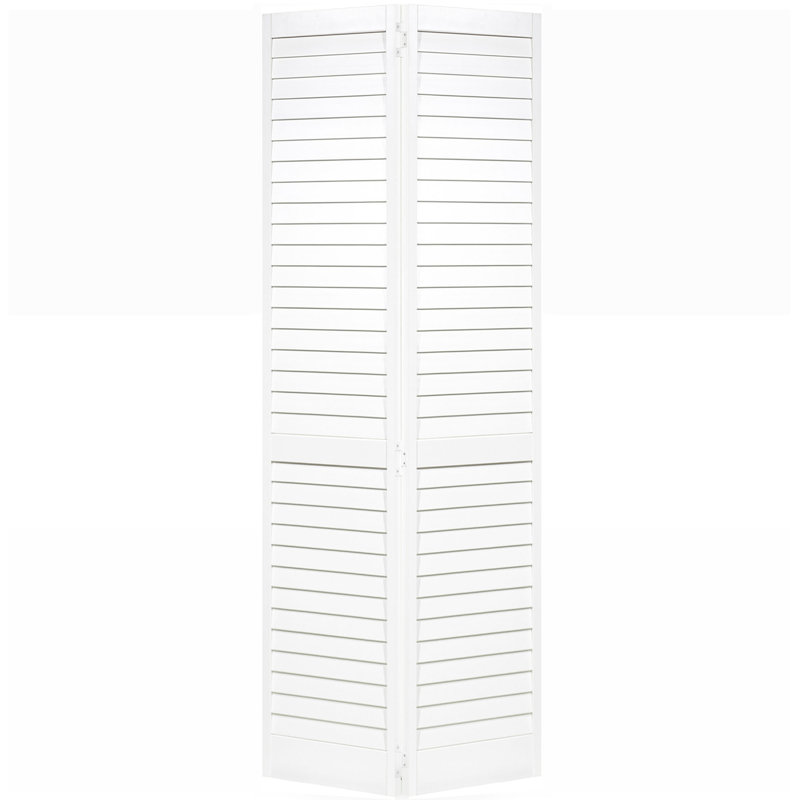 Louvred Wood Painted Plantation Bi-Fold Door, 24" x 80"