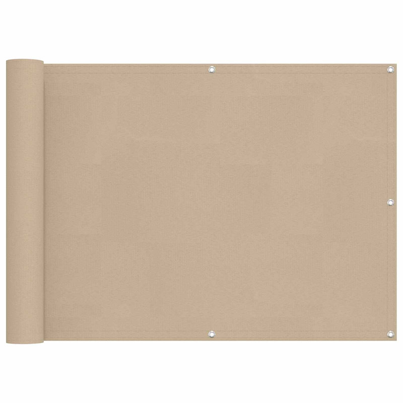 Vidaxl Balcony Screen Outdoor Privacy Screen Fence Patio Screen Oxford Fabric, Beige, 75cm H x 200cm W
