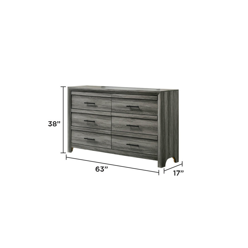 Commode en bois, commode 6 tiroirs de style moderne