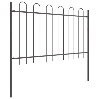 Clôture de jardin en acier thermolaqué gris 5,58 x 3,28 pi vidaXL