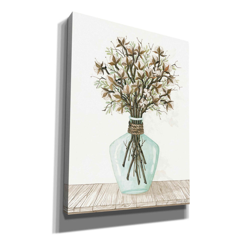 " Cotton Bouquet " by Cindy Jacobs Painting Print, 16" H x 12" W x 0.75" D