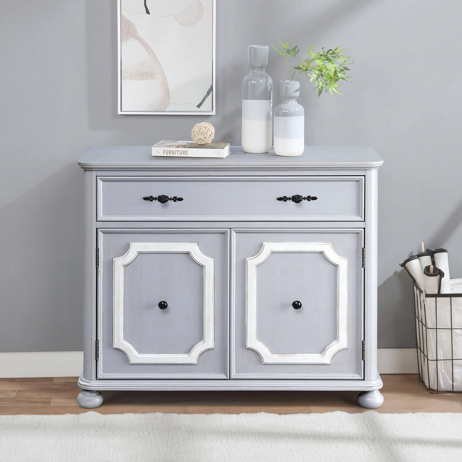 Canora Grey Grey 2-door Accent Cabinet | Wayfair