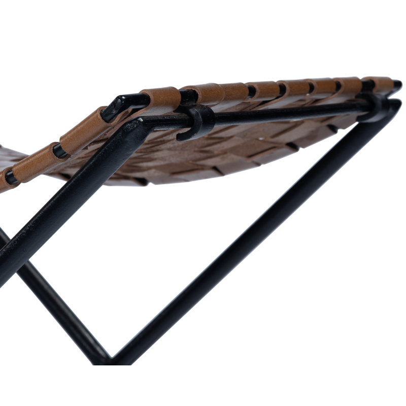 Karma Woven Leather Stool