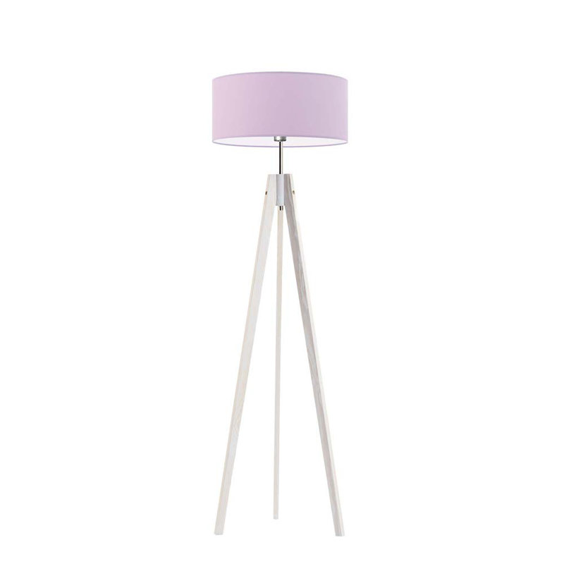 Arbutis 138cm Tripod Floor Lamp, Light Pink, White