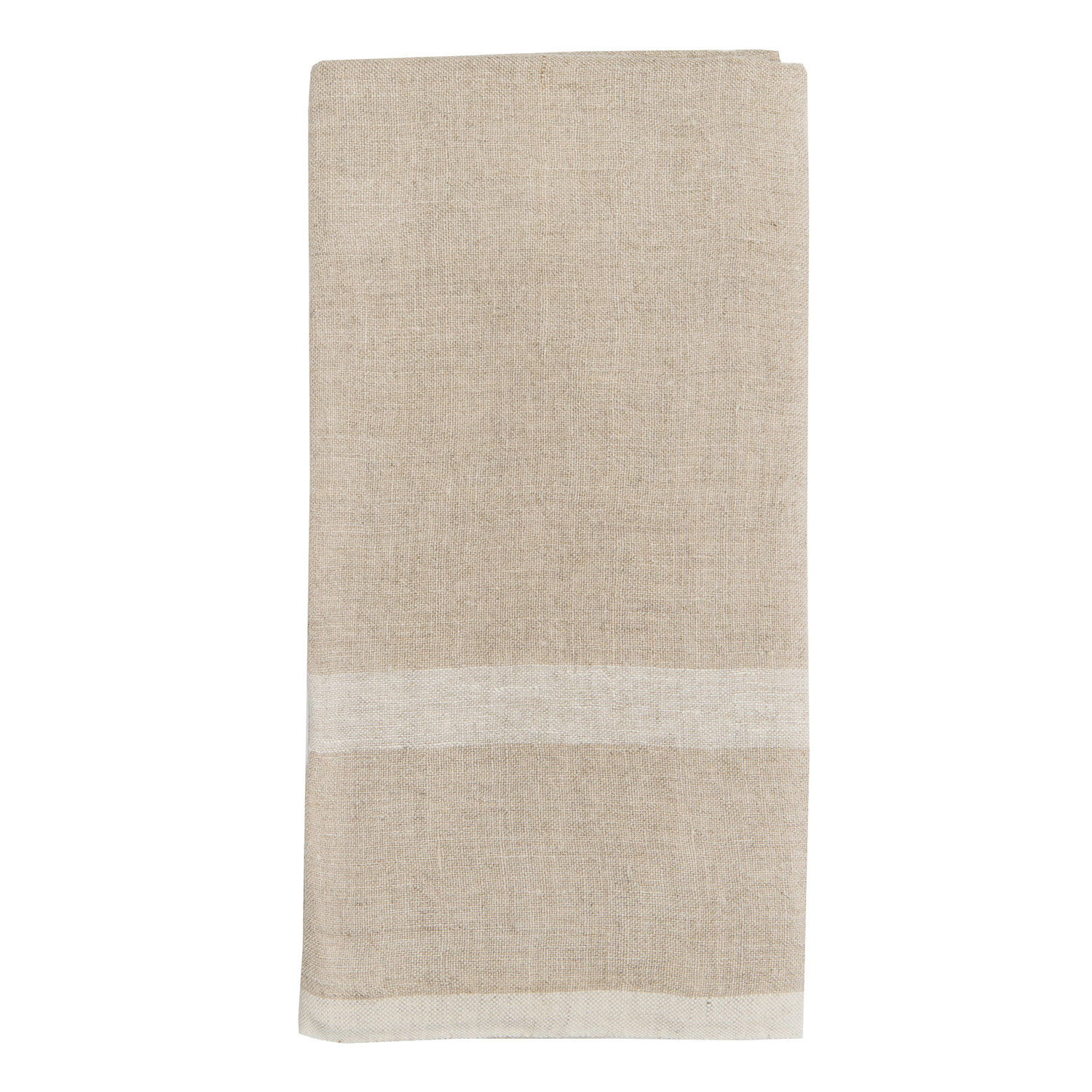Stripe Tea Towel Kitchen Towel, Natural/White