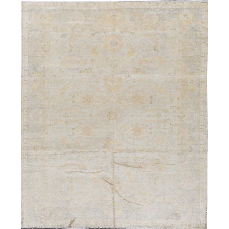 Silk Oriental Area Rug in Beige/Light Yellow