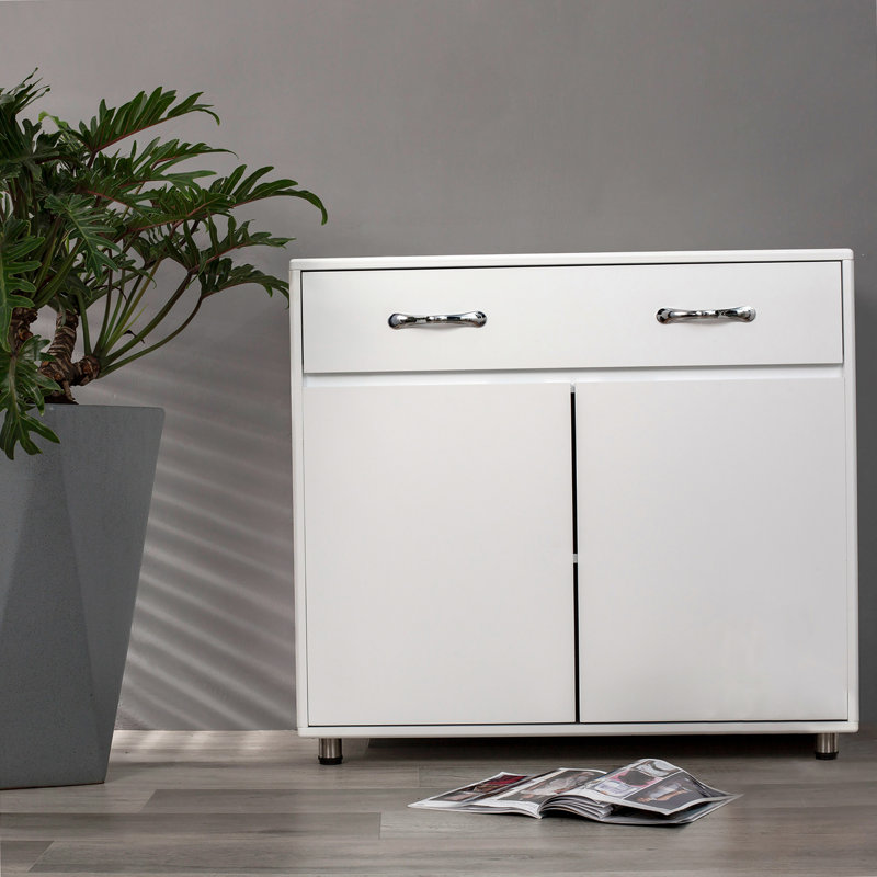 Sideboard,Buffet table,Dining cabinet,Office credenza with sides foam protect inside, White