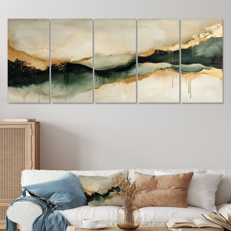 Odyle - encre liquide - art mural moderne, H 32 po x l 80 po, 5