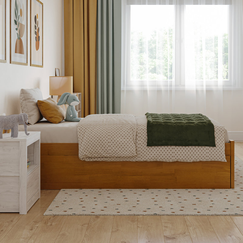 Solid Wood Platform Storage Bed, Twin