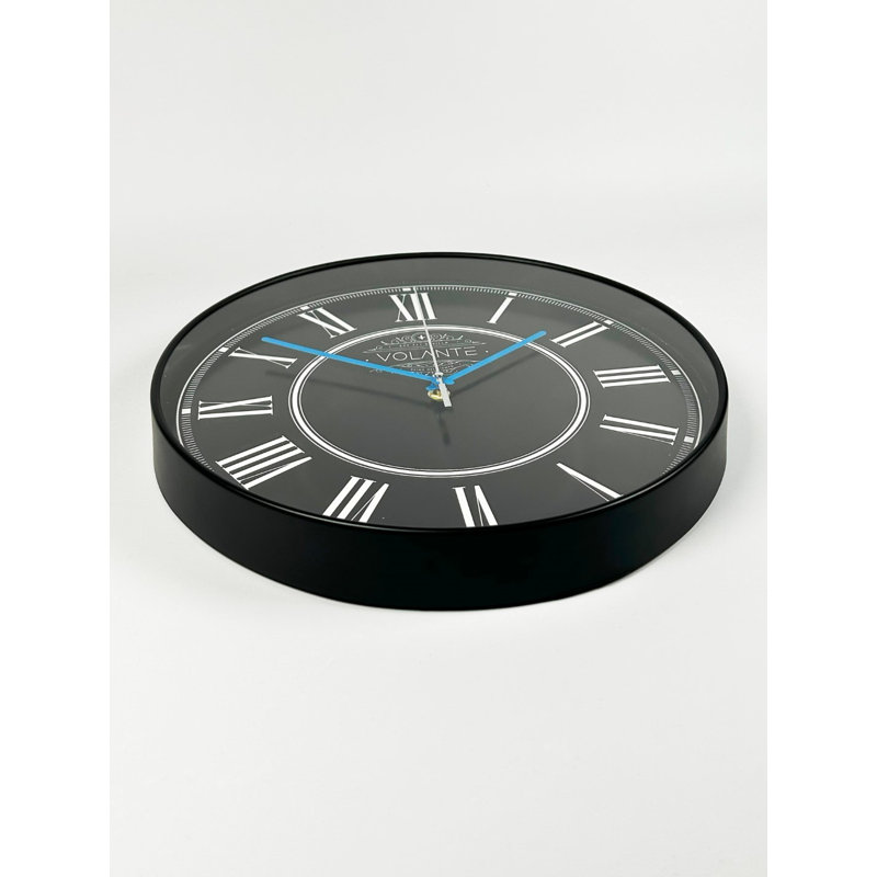 Amary Wall Clock, Black/Blue
