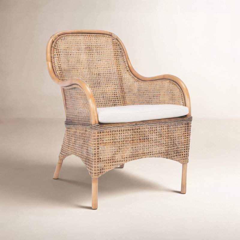 Sparrow Upholstered Armchair, Dark Natural/White