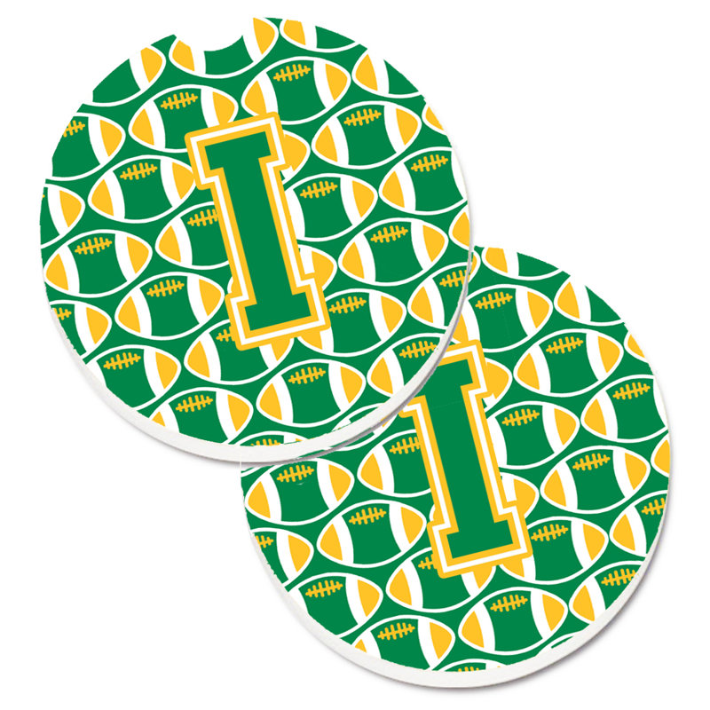 Sous-verre de football, I, Vert/doré