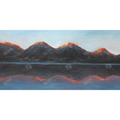 Mountains and calm lake - 15.75"x31.50" Desk mat