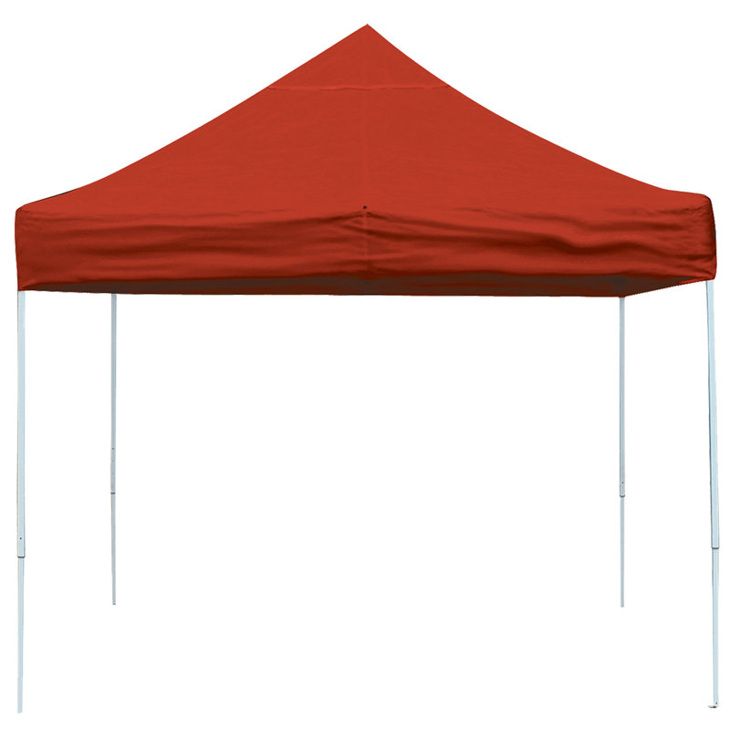 11 pi. L 11 pi. X P 11 pi. D Auvent escamotable en acier, Rouge, Pieds inclinés