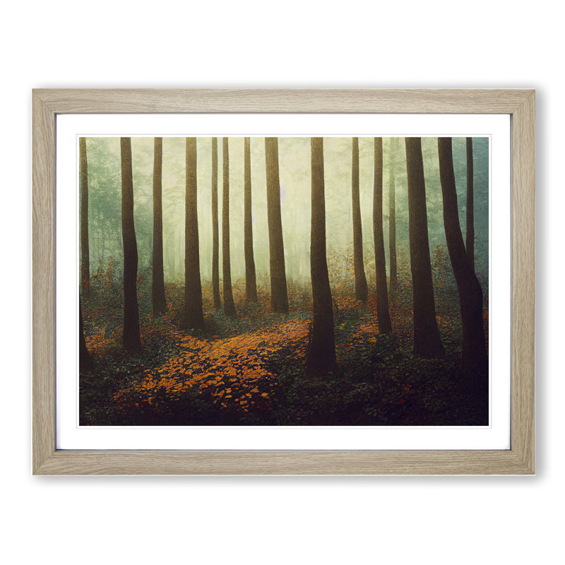 Joyful Forest - Single Picture Frame Print, 46cm H x 64cm W x 2cm D, Oak